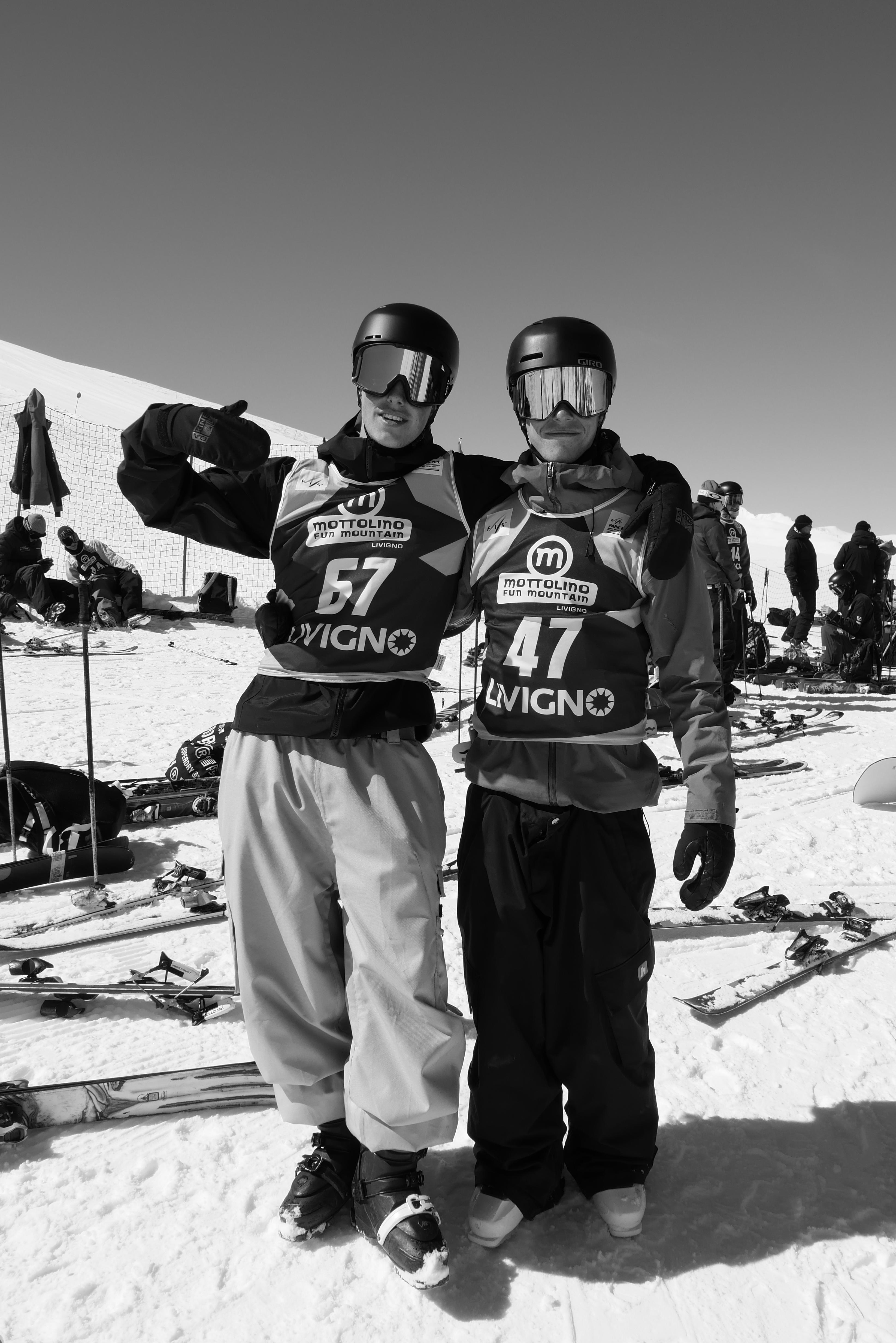 Mathéo Charrière (dossard 67) lors du World Rookie Tour de Livigno